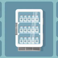 Laboratory refrigeration unit storing vials for safe storage