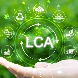 Illustration of LCA concept for product carbon footprints