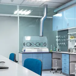 Modern AI-driven lab design with technology and space-efficient layout