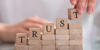 Blocks arranged to enhance workplace trust concept