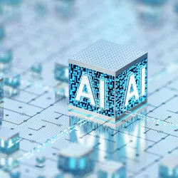 Digital illustration of AI cubes in computational modeling context