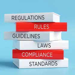 Books representing laboratory regulations and compliance standards