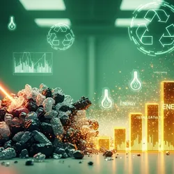 illustration of waste products being converted to energy utilizing calorimetry