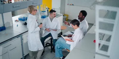 Lab managers collaborating on laboratory planning