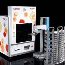 The PIXL Max integrated with a ThermoFisher Spinnaker robot arm for 24 hr  operation