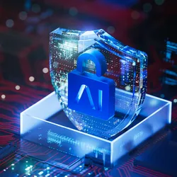 Digital shield symbolizing laboratory AI privacy