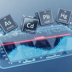 periodic table tiles for arsenic, cadmium, lead, and mercury illustrating the importance of trace elemental testing