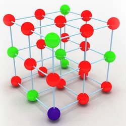 3D illustration of crystal lattice structure