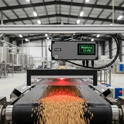 NIR spectroscopy system measuring moisture on a conveyor