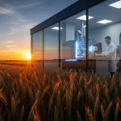 Lab technician conducting residue analysis in a food lab