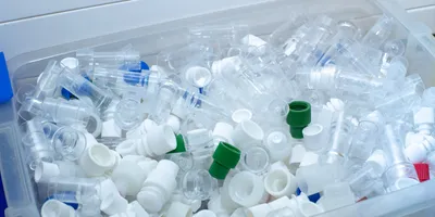 Container filled with lab consumables