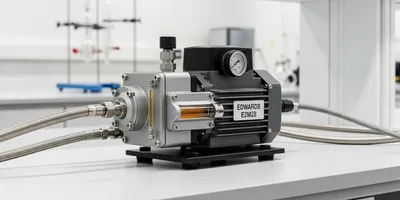 Laboratory vacuum pump showing oil level gauge