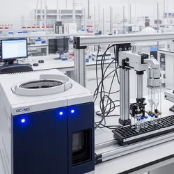 Gas chromatography system with autosampler in laboratory