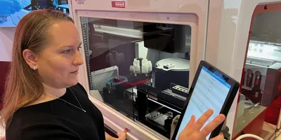 Clinical scientist Marci O’Driscoll leads flow cytometry testing at Tampa General Hospital.