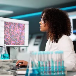 Scientist working on computational models for omics technologies