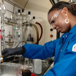 Scientist working with lab equipment in a laboratory
