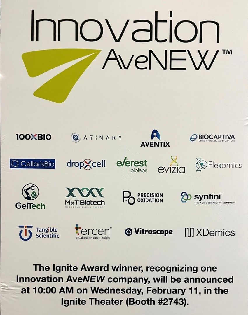Innovation AveNEW sign with participating companies listed.