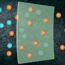 Illustration of membrane gas separation with particles