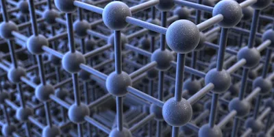 3D model of a crystal lattice structure used in AI materials redesign