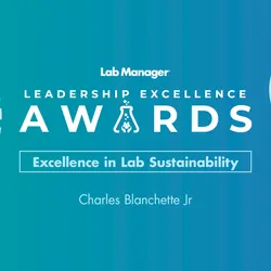 Leadership Excellence Award logo with Chuck Blanchette headshot
