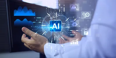 AI adoption illustrated with data graphics and analytics imagery