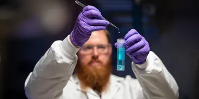 Lab technician analyzing a sample for PFAS detection