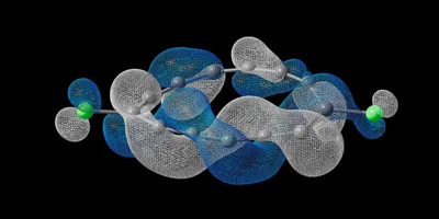 3D model of a molecule with half-Möbius electronic topology