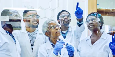 Lab staff engaged in training and development activities