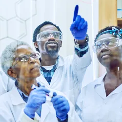 Lab staff engaged in training and development activities
