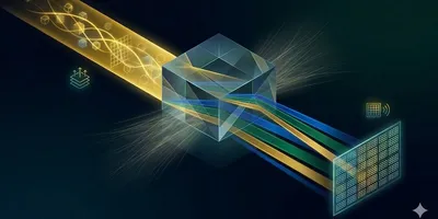 Abstract visualization of UV-Vis spectrophotometer validation.