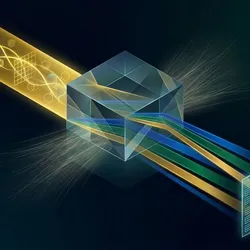 Abstract visualization of UV-Vis spectrophotometer validation.
