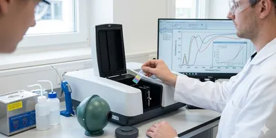 UV-Vis spectrophotometer thin film characterization laboratory.