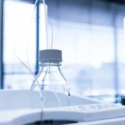 Chemistry lab (shallow DOF; color toned image)