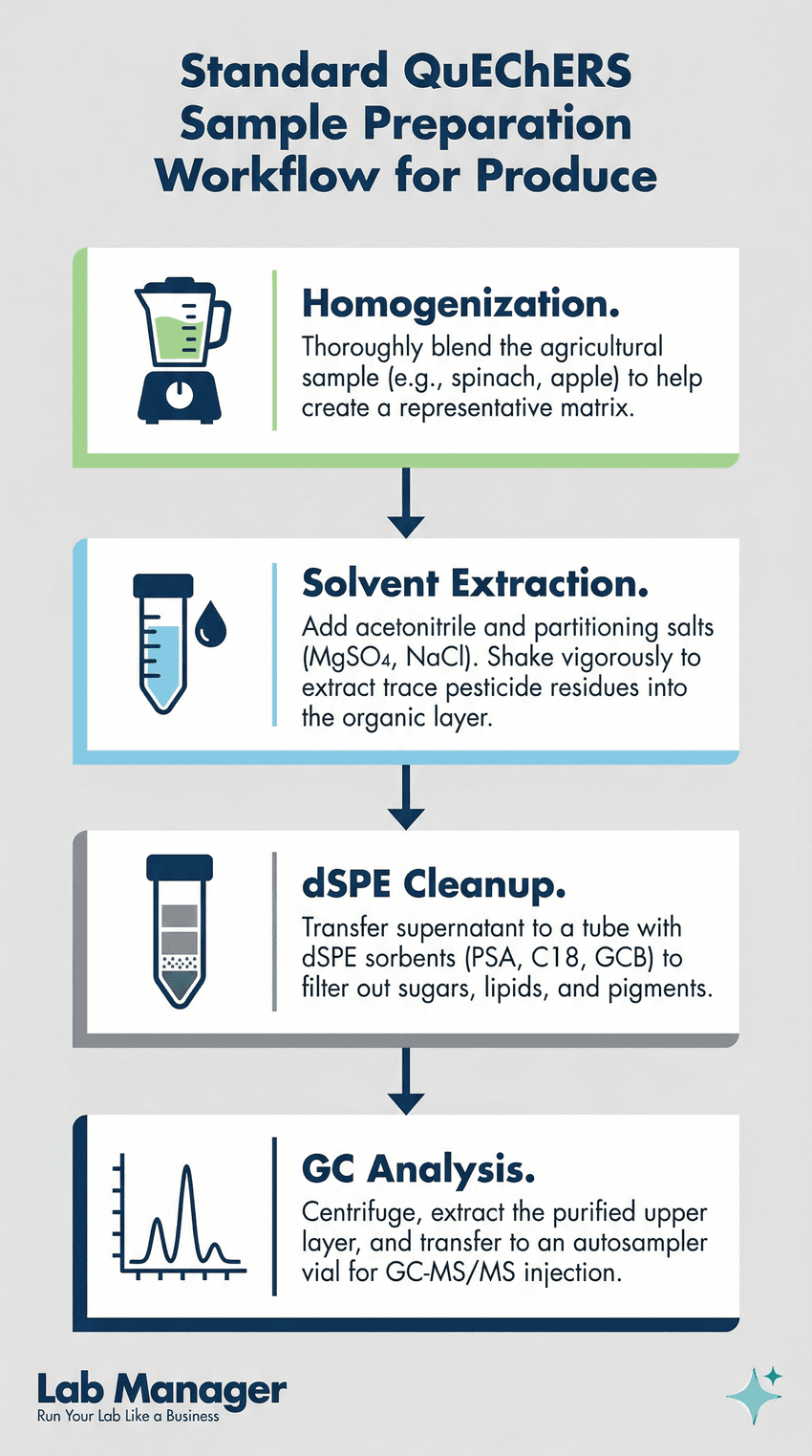 QuEChERS sample preparation workflow.