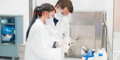 Laboratory professionals conducting a risk assessment
