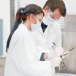 Laboratory professionals conducting a risk assessment
