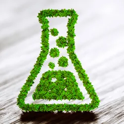 Green laboratory flask symbolizing My Green Lab Certification