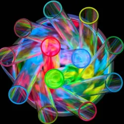 Multicolored test tubes symbolizing catalyst efficiency in chemistry