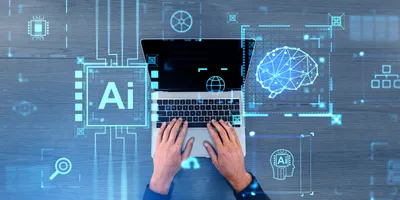Visual representation of AI tools in a lab setting