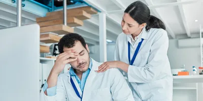 Laboratory colleagues showing concern for mental well-being