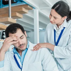 Laboratory colleagues showing concern for mental well-being