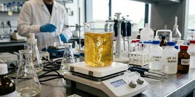 High-performance lab stirrer mixing beverage ingredients