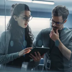 Team meeting focused on people-centric AI strategy