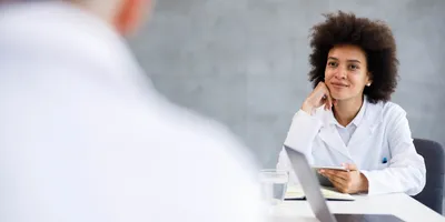 Candidate engaging in a lab interview, showcasing neurodiverse talent