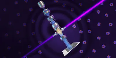 Diagram illustrating a laser phase plate for cryo-electron microscopy.