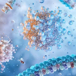 Detailed representation of vesicle structures used in drug delivery.