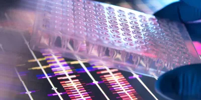 Laboratory analysis of genomic data with a multi-well plate.