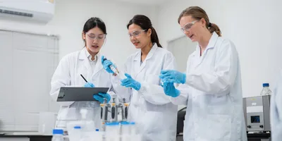 Research team demonstrating psychological safety in the lab