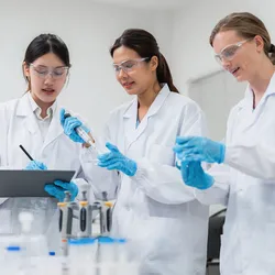 Research team demonstrating psychological safety in the lab