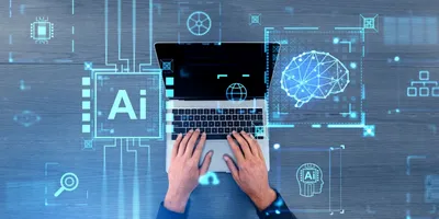 Digital interface showcasing AI integration